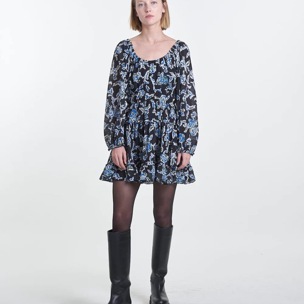 New Tanya Taylor Edita Floral Silk Blend Fit And Flare Dress P5500
